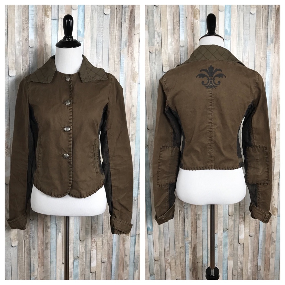 Free People XS Olive Army Military‎ Utility Jacket